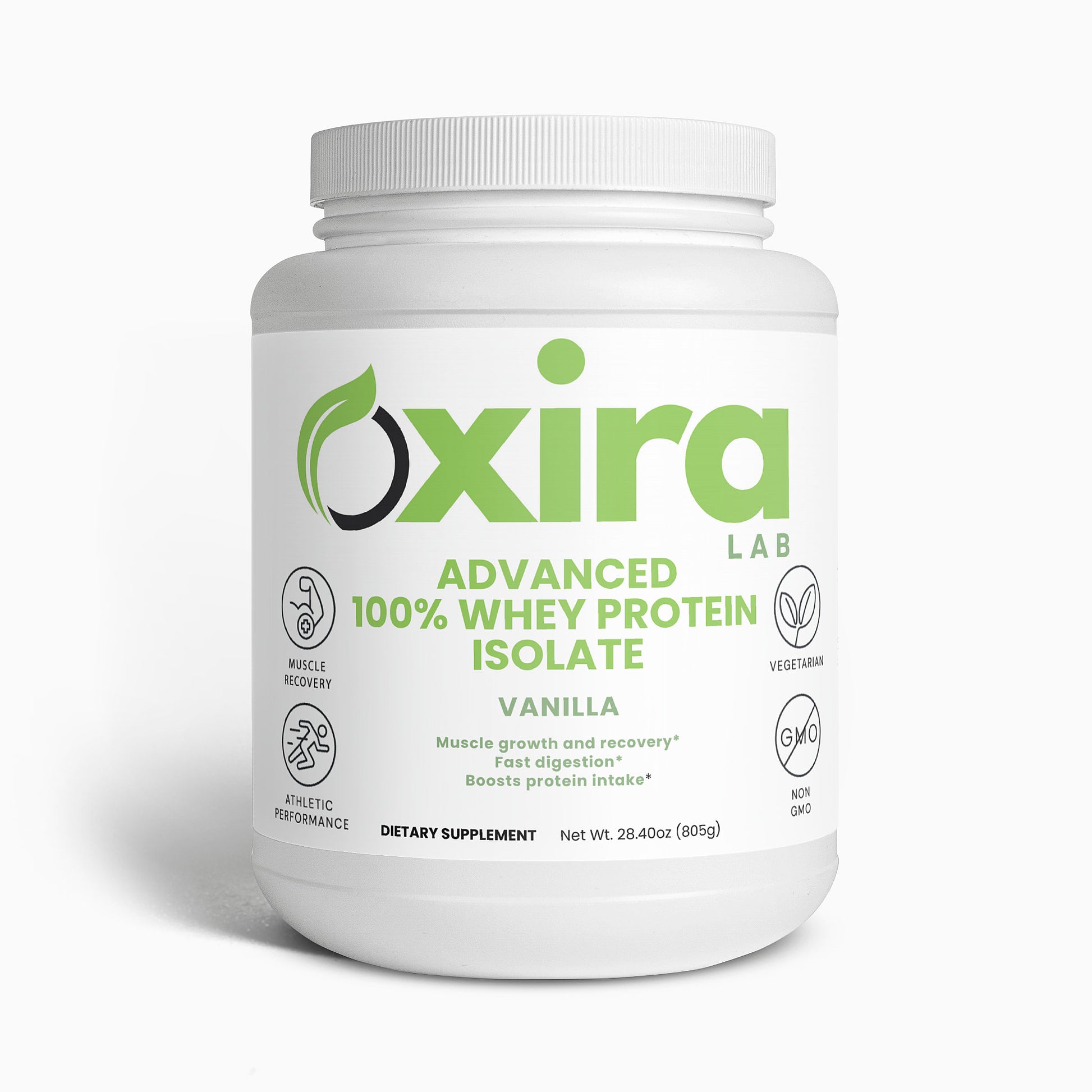 Vanilla protein powder supplement scoop