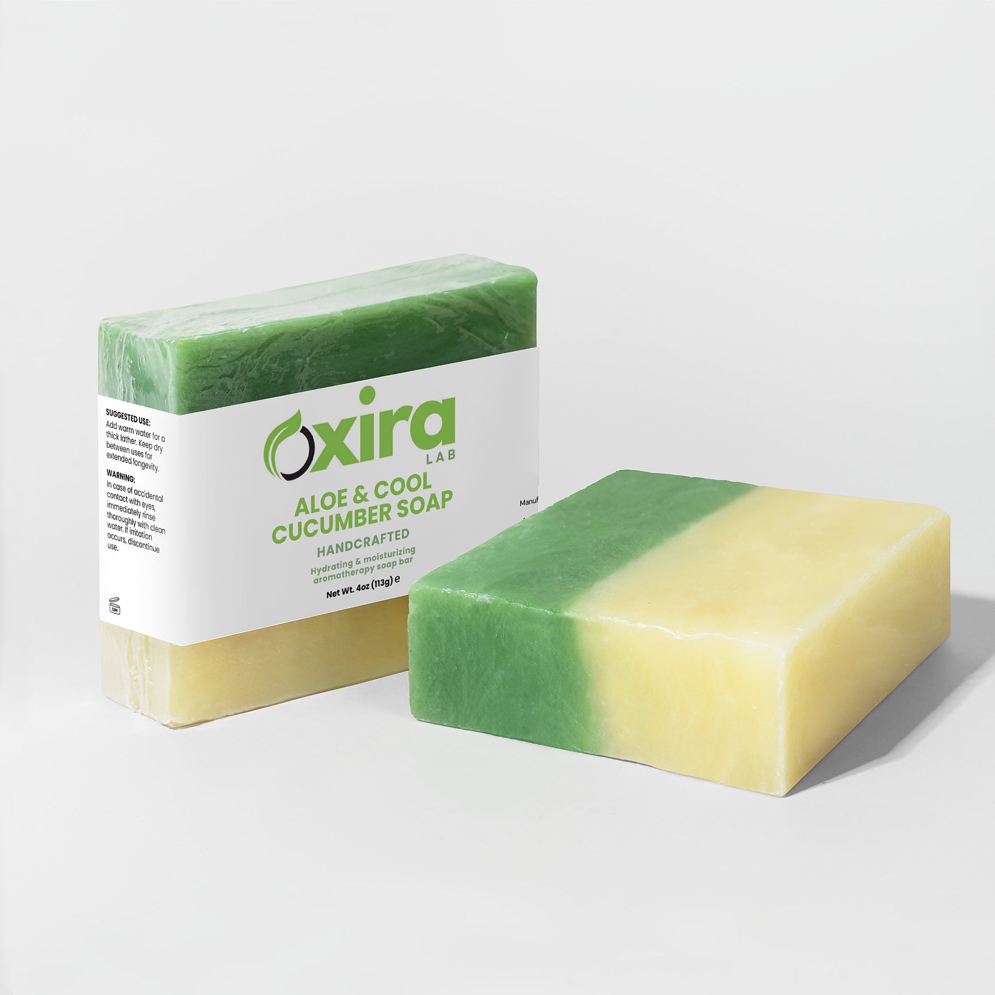 Natural cucumber soap bar with aloe vera
