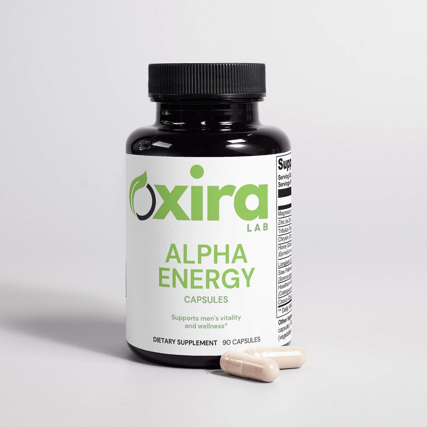 Natural men’s vitality supplement capsules