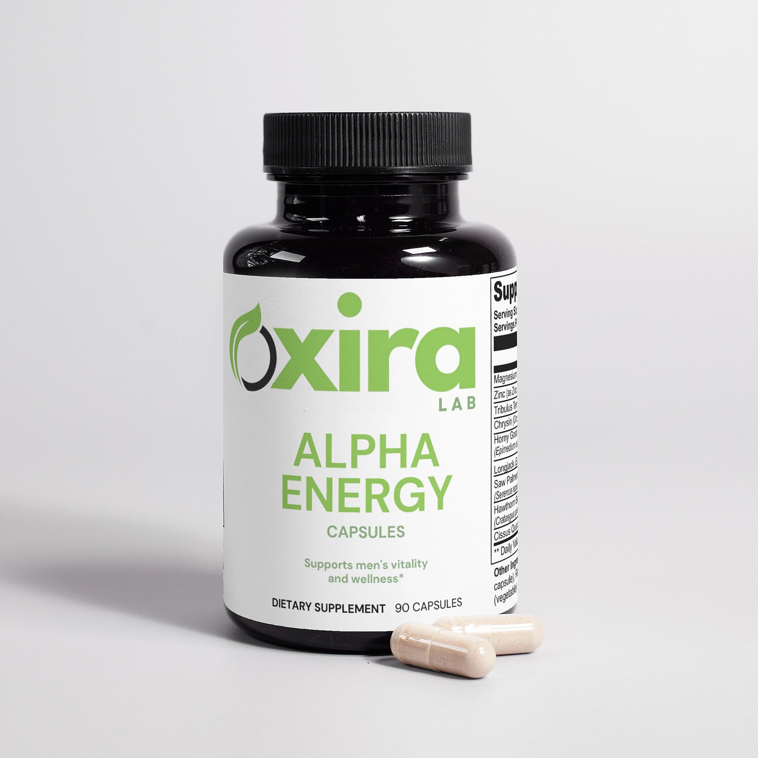 Natural men’s vitality supplement capsules