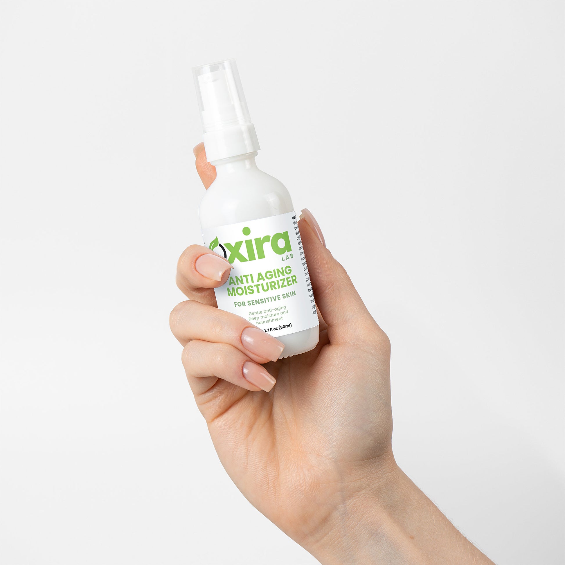 Sensitive skin moisturizer applied on face