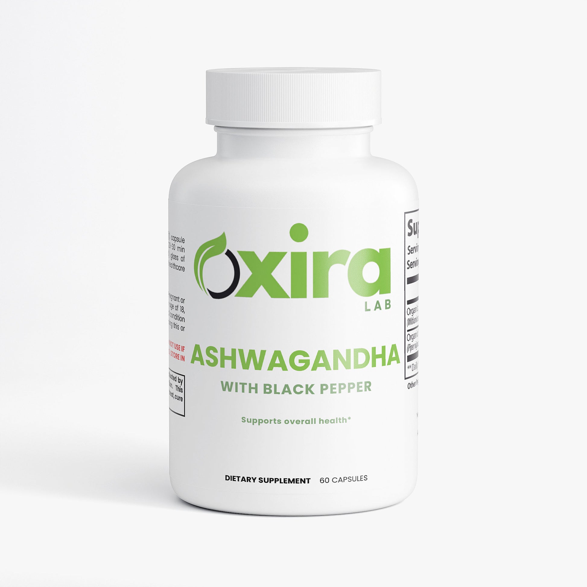 Organic Ashwagandha Supplement Capsules – Stress Support Bottle