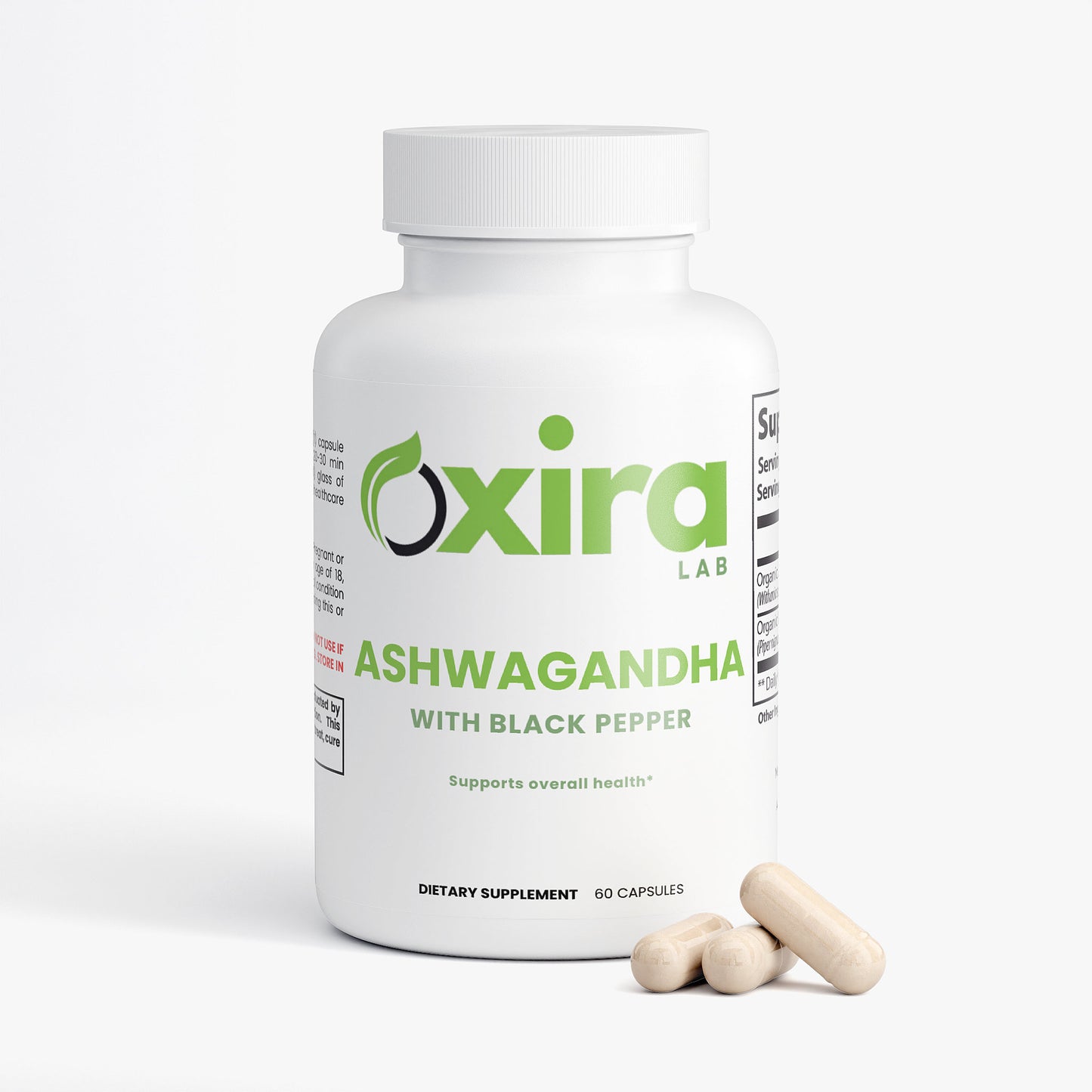 Ashwagandha Adaptogen Supplement with Organic Black Pepper