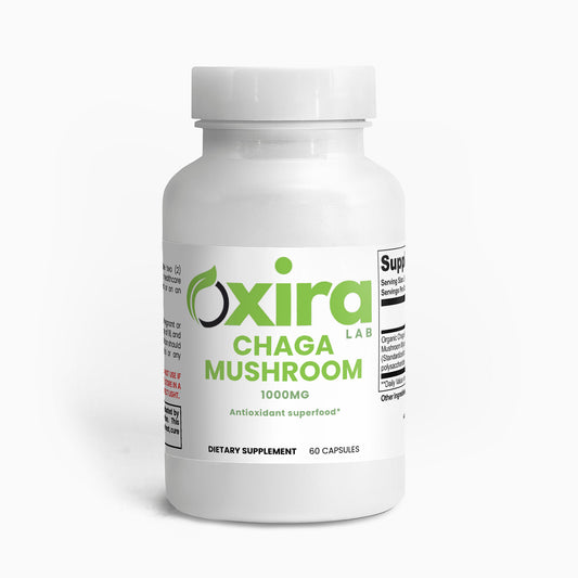 Chaga Mushroom Capsules Supplement – Bottle Front View