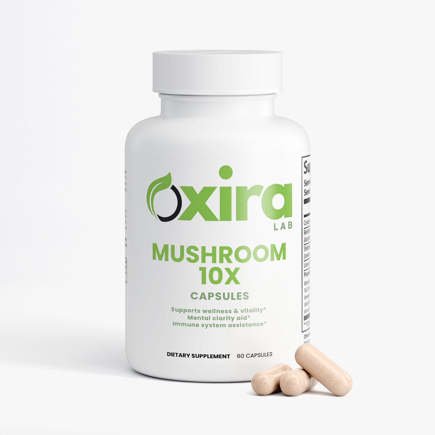 Mushroom Complex 10X Supplement – Capsules Display