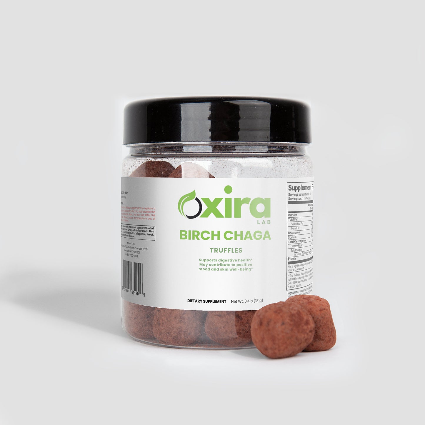 Birch Chaga Truffles Supplement for Gut Health – Chocolate Flavor Truffles