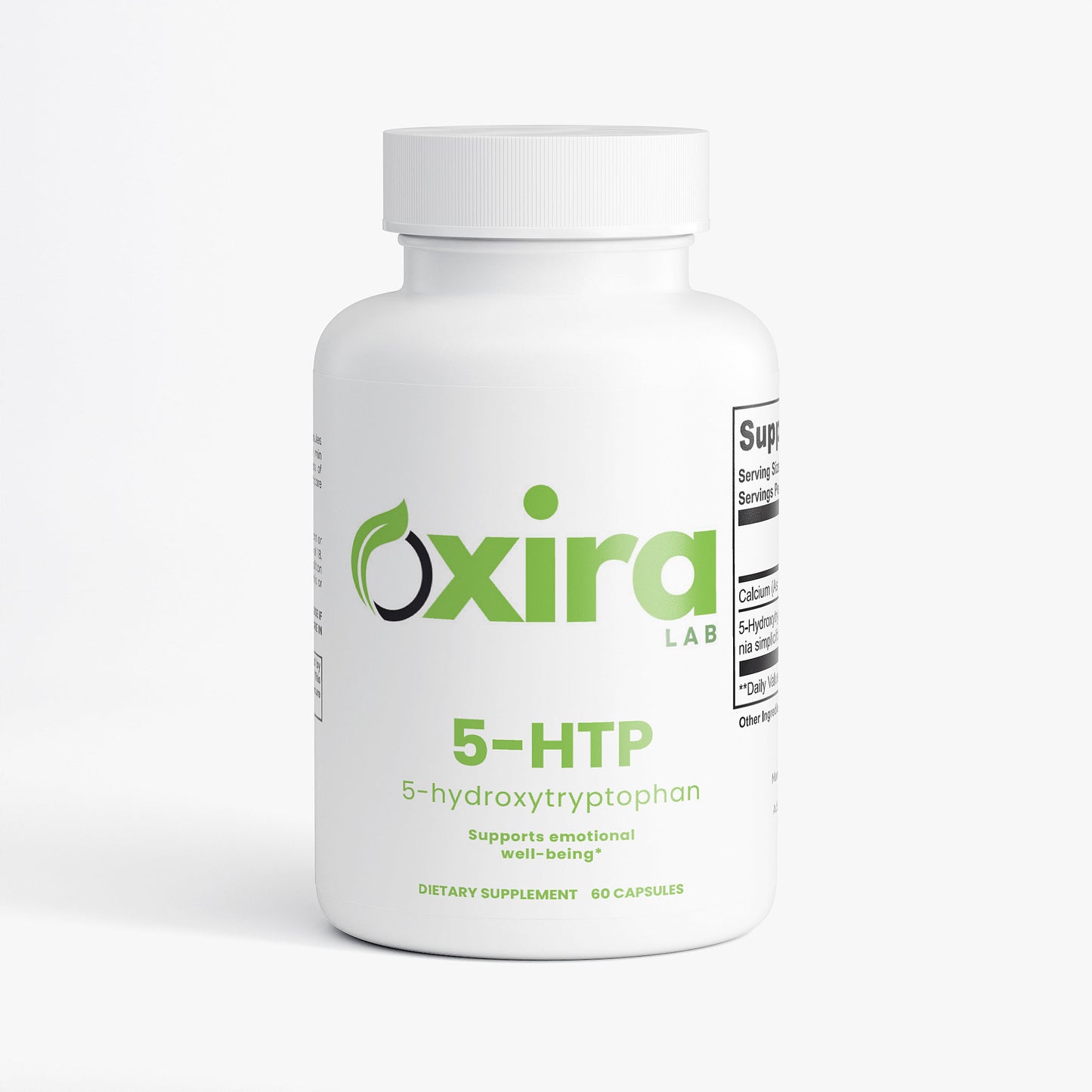 5-HTP Dietary Supplement for Mood and Well-Being – Product Bottle Front