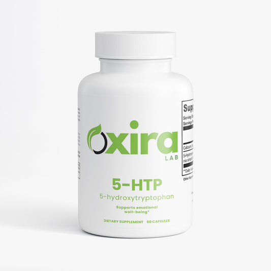 5-HTP Dietary Supplement for Mood and Well-Being – Product Bottle Front