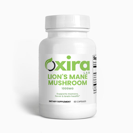 Lion’s Mane Mushroom Supplement Capsules – Product Bottle Front