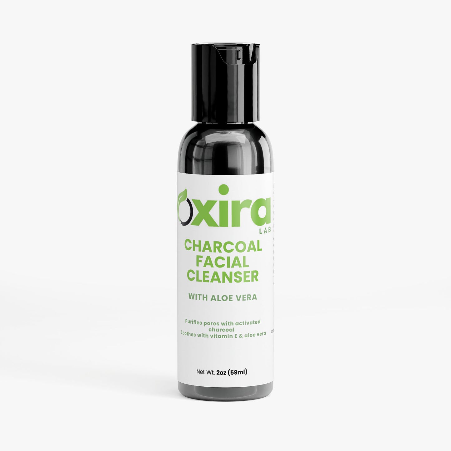 Charcoal Facial Cleanser for Daily Use – Paraben-Free Face Wash Bottle Front