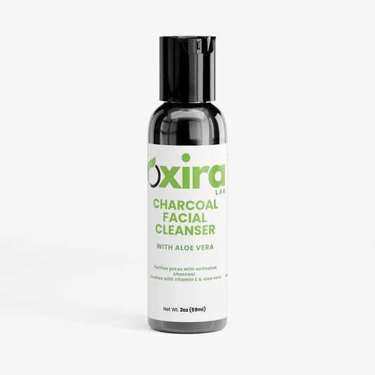 Charcoal Facial Cleanser for Daily Use – Paraben-Free Face Wash Bottle Front