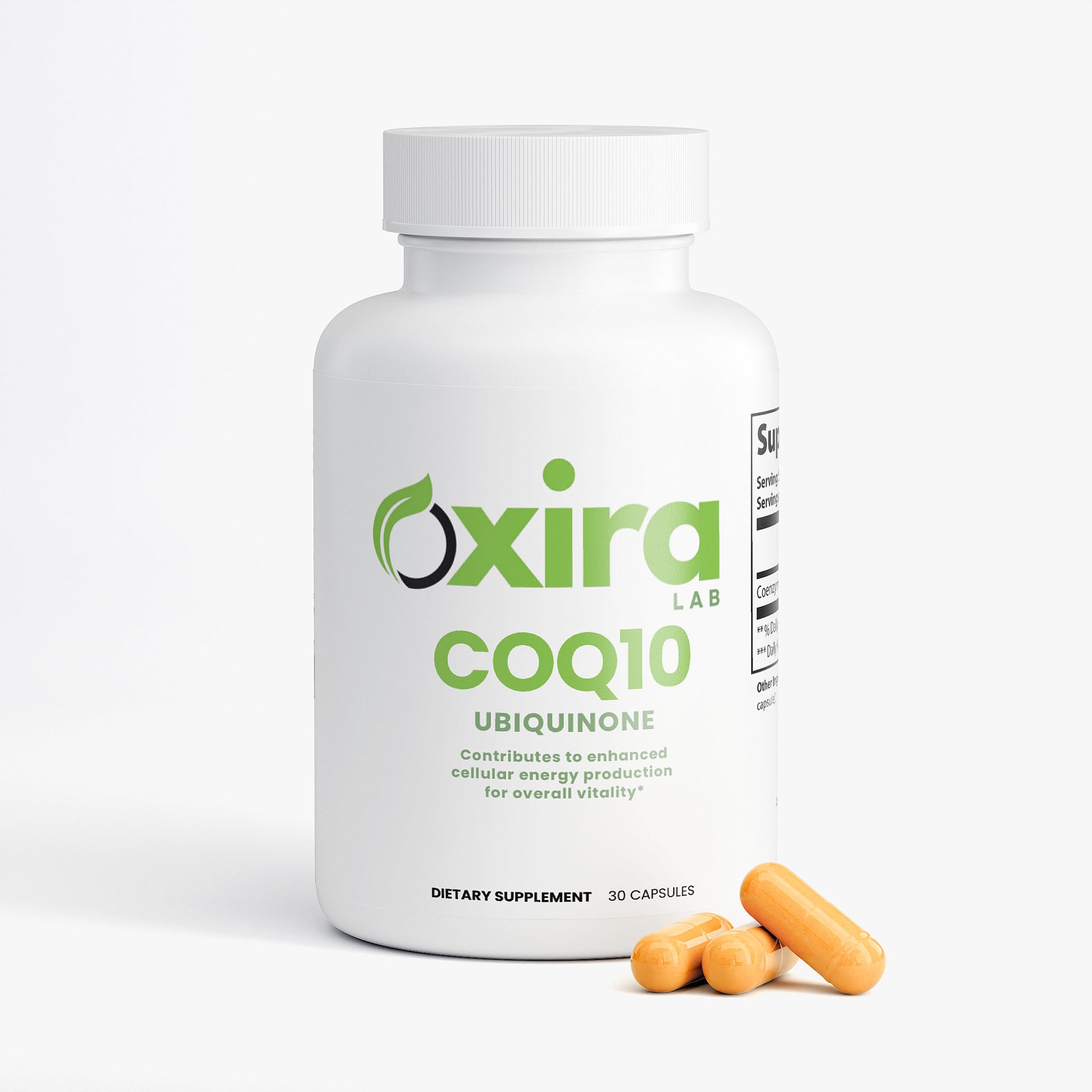 CoQ10 Ubiquinone Supplement Capsules – Natural Antioxidant Cellular Protection