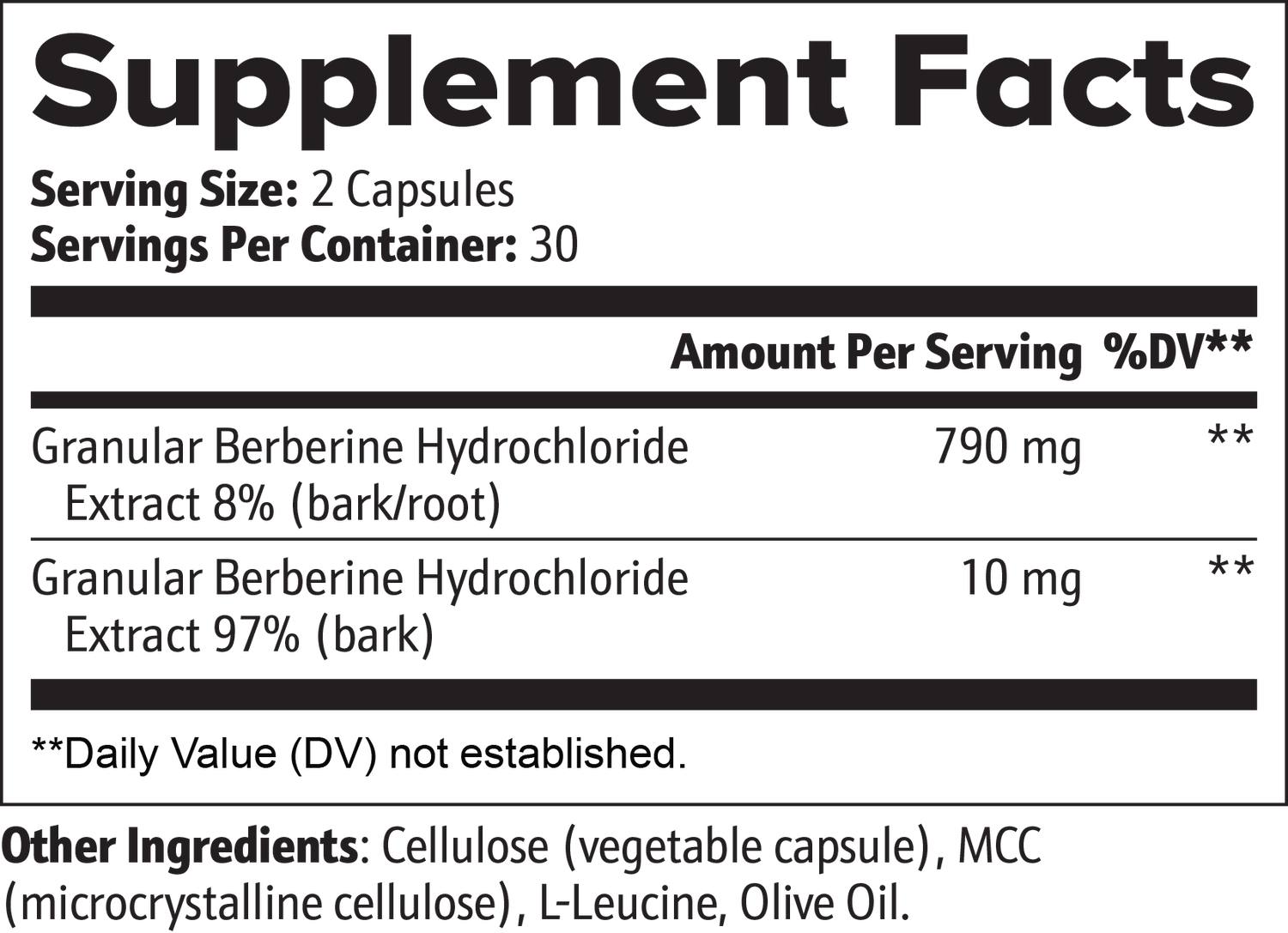Berberine for Blood Sugar – Daily Capsule Wellness Formula
