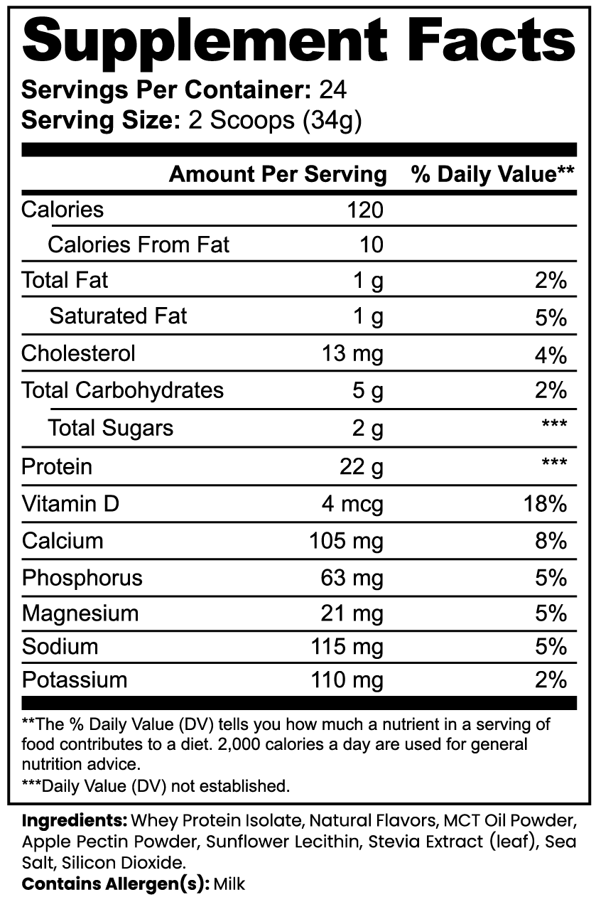 Whey protein isolate vanilla post-workout drink