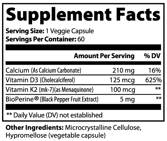 Bone and Heart Support with Vitamin D3 and K2 – Bone Strength and Heart Health